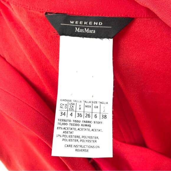 Weekend Max Mara Lace Up Front Long Sleeve Mini Dress in Orange, Women's 4, $350 - Picture 8 of 9